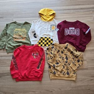 Bundle of 5 New Jumping Bean Sweatshirts. Boys size 6.